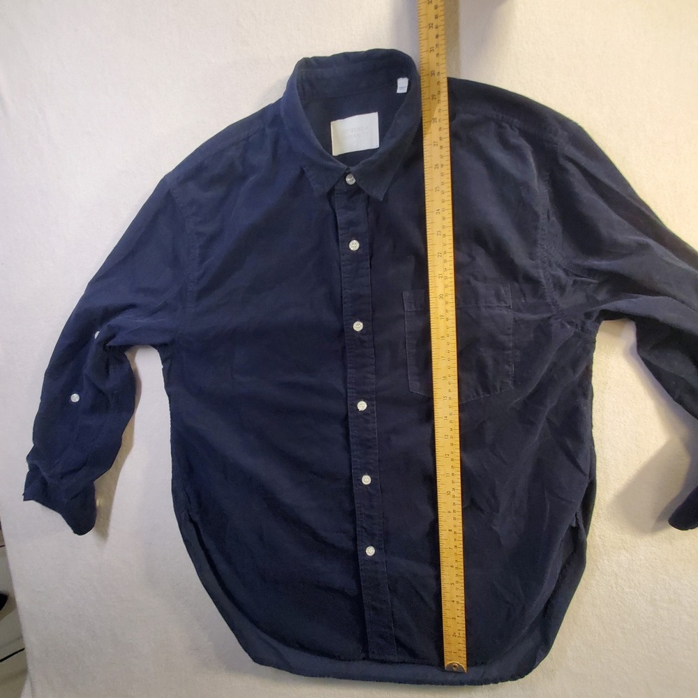 Citizens of Humanity Kayla Button Up Shirt M Blue 100% Cotton Oversized USA Made - Picture 5 of 11